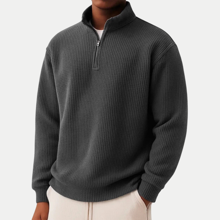Everett™ | Sweter z dzianiny z krótkim zamkiem