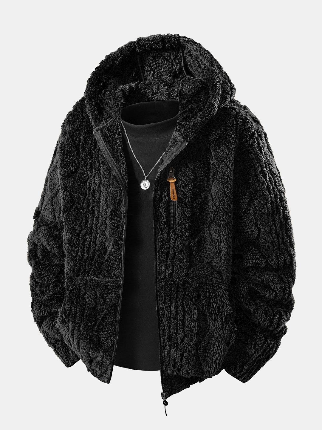Hoodie Velinor z Żakardowym Wzorem