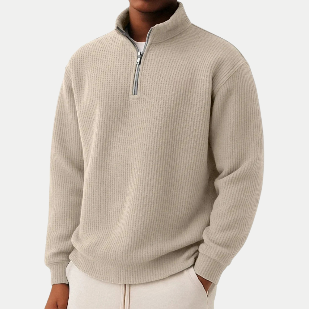 Everett™ | Sweter z dzianiny z krótkim zamkiem