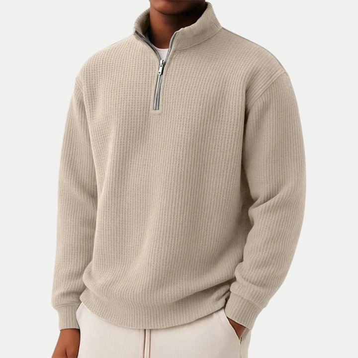 Everett™ | Sweter z dzianiny z krótkim zamkiem