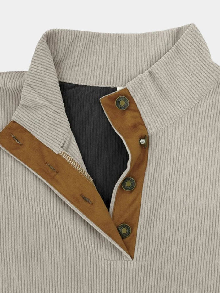 Rowen™ | Pulower z wysokim kołnierzem w stylu retro z korduroju