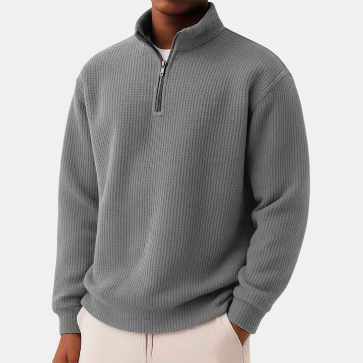 Everett™ | Sweter z dzianiny z krótkim zamkiem
