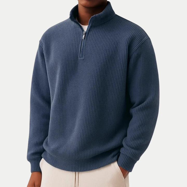 Everett™ | Sweter z dzianiny z krótkim zamkiem