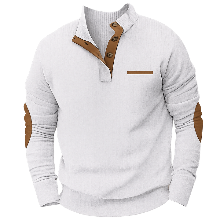 Bellonaro™ | Sweter z kordurowej tkaniny z ćwierć guzikiem