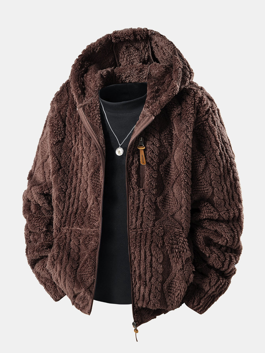 Hoodie Velinor z Żakardowym Wzorem