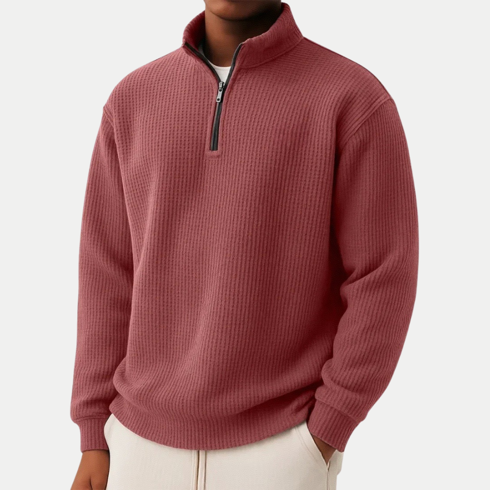 Everett™ | Sweter z dzianiny z krótkim zamkiem