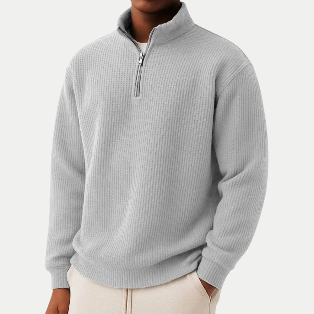 Everett™ | Sweter z dzianiny z krótkim zamkiem