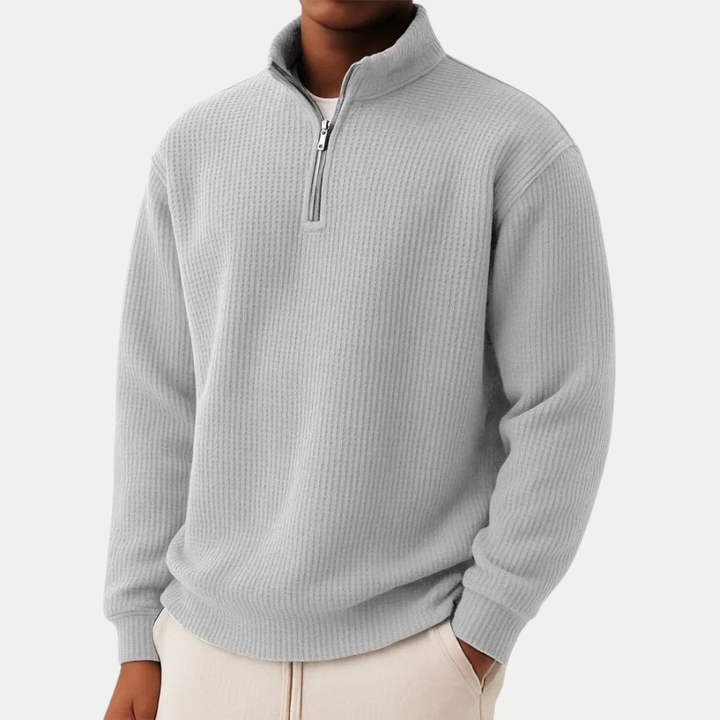 Everett™ | Sweter z dzianiny z krótkim zamkiem