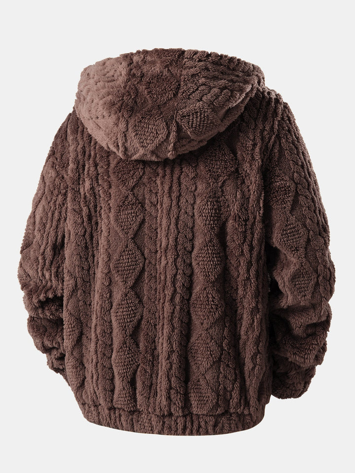 Hoodie Velinor z Żakardowym Wzorem