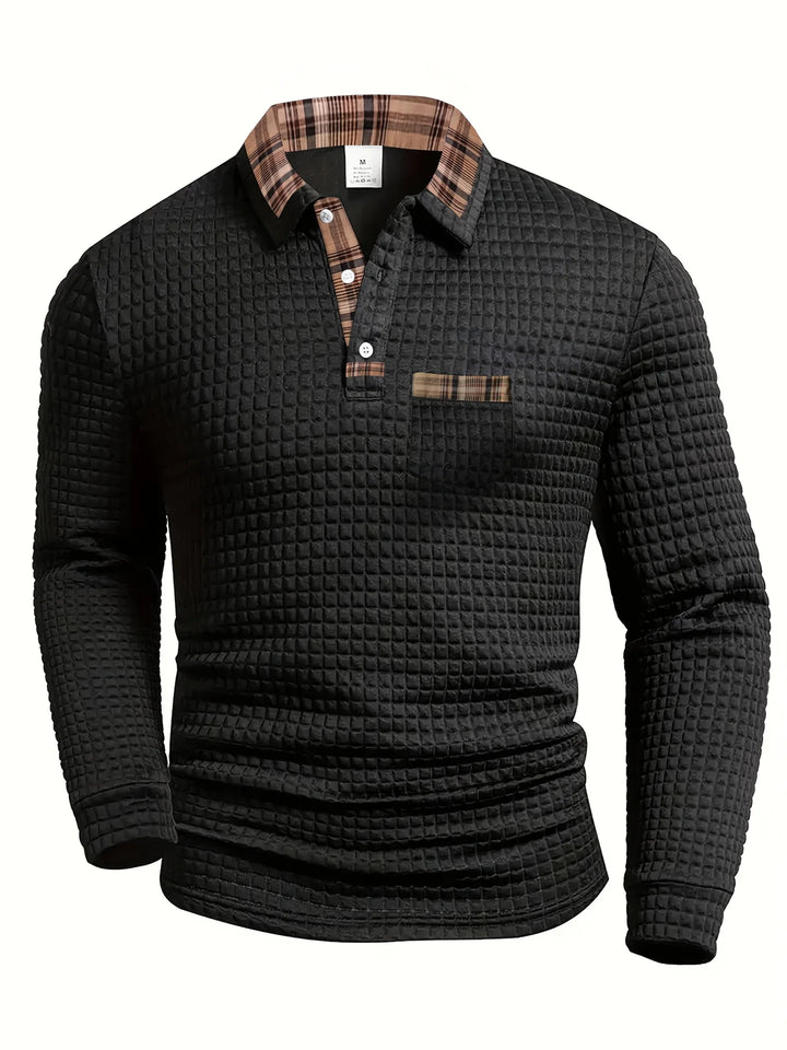 Sweter Polo z Wysokiej Jakości Dzianiny Cason