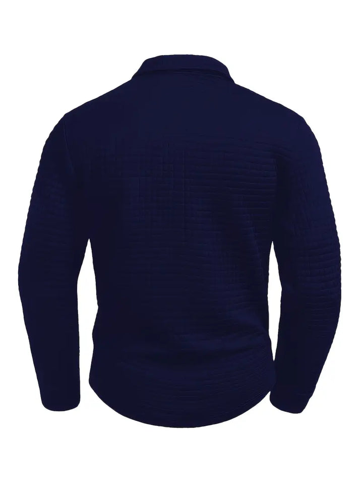 Męska koszulka polo slim fit z teksturą i kieszenią na suwak na rękawie