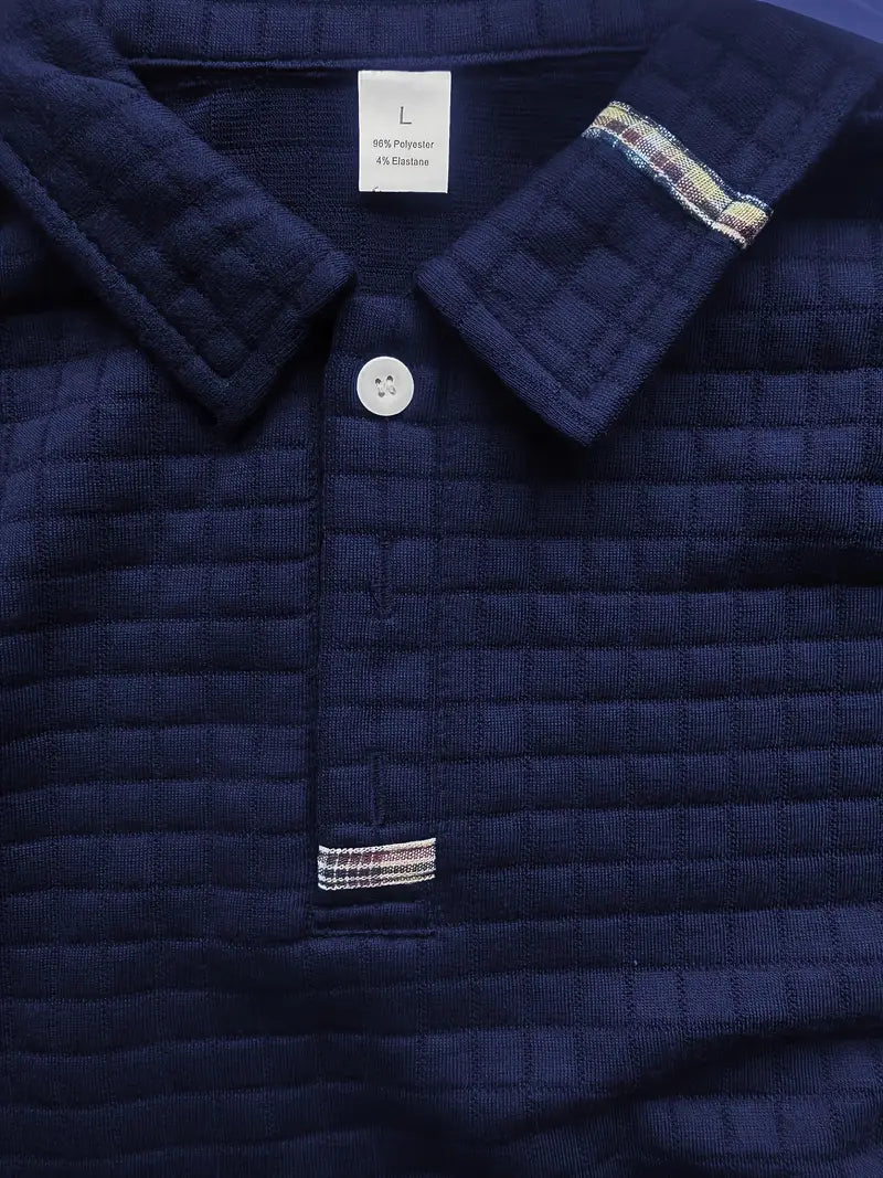 Męska koszulka polo slim fit z teksturą i kieszenią na suwak na rękawie
