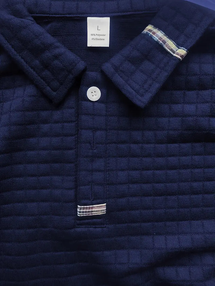 Męska koszulka polo slim fit z teksturą i kieszenią na suwak na rękawie